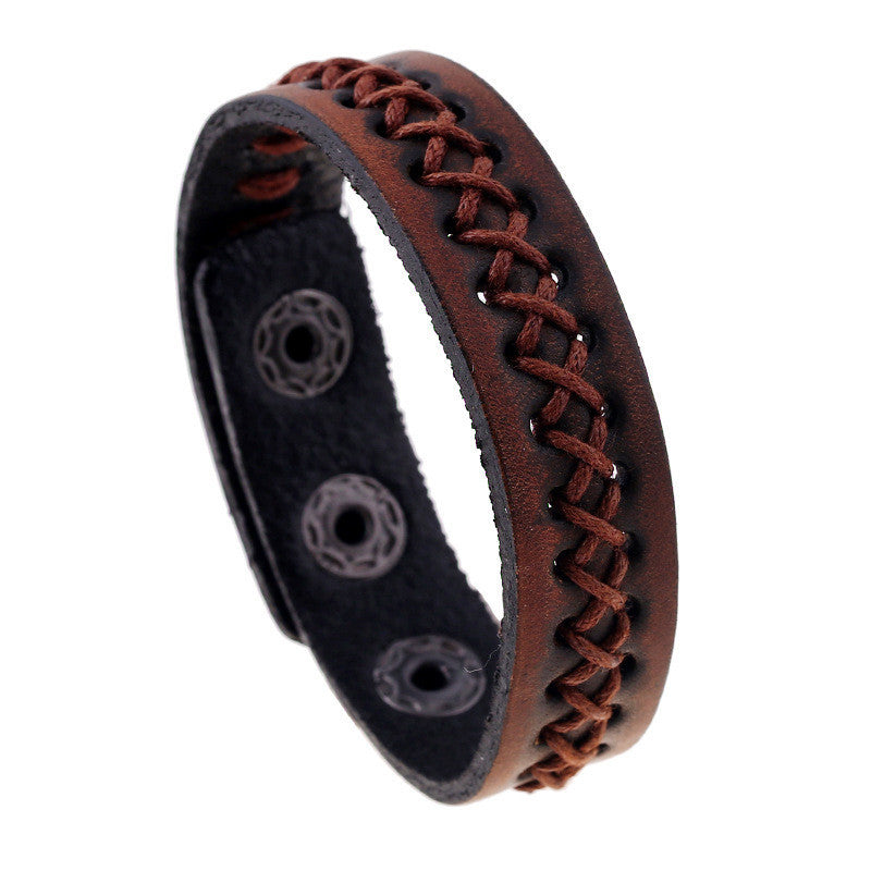 Casual Vintage Punk Wide Bracelets Unique Design Leather Bracelets & bangle for Women Men Fine Jewelry Wholesale