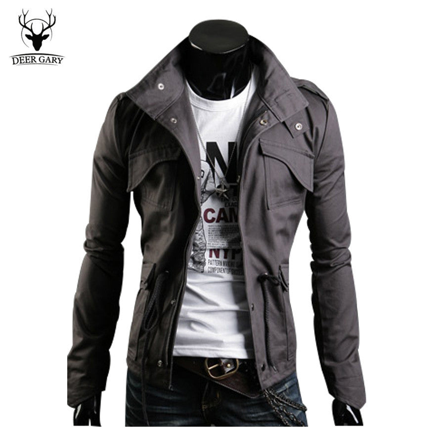Cool Designed Mens Jacket Coat Tunic Jacket Spring&Autumn Slim Fit Collar Casual Style Windproof Outwear Clothes Size M--3XL