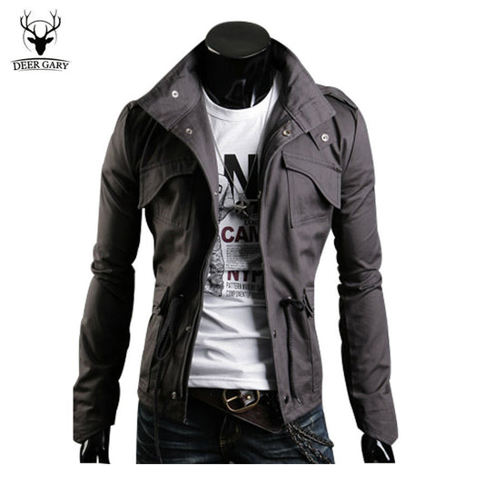 Cool Designed Mens Jacket Coat Tunic Jacket Spring&Autumn Slim Fit Collar Casual Style Windproof Outwear Clothes Size M--3XL