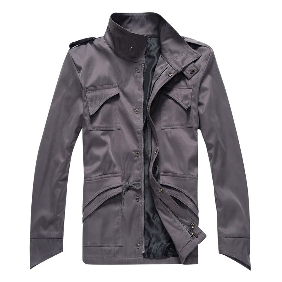 Cool Designed Mens Jacket Coat Tunic Jacket Spring&Autumn Slim Fit Collar Casual Style Windproof Outwear Clothes Size M--3XL