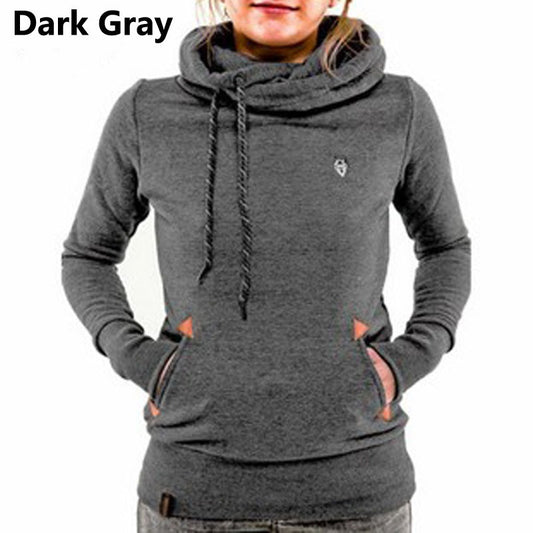 Fashion Brand Long-sleeved Women's Hoodies Pocket Design Solid Color Slim  Women Coat More Choice 6 Colors