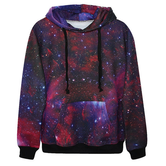 2016 Punk Women Hoodies With Hood 3D Galaxy Print Fashion Sweatshirts with Pocket Long Sleeve Casual Women Tracksuit
