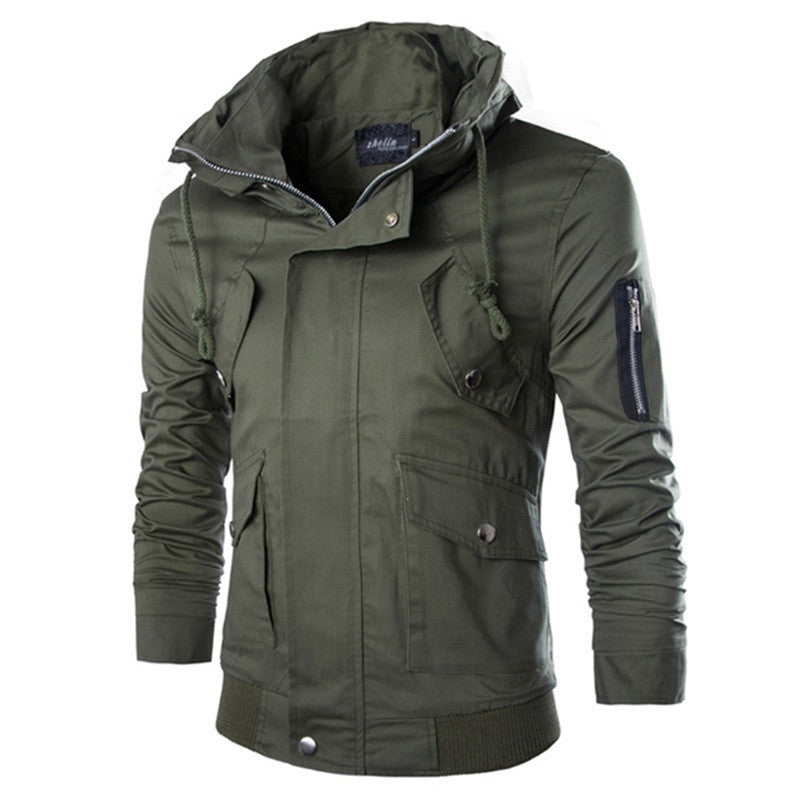 Fashion Design Men Outwear 2015 New Casual Delicate Zipper Stand Collar Men Jacket Slim Fit 5 Colors Men's Jacket Coat M-XXL