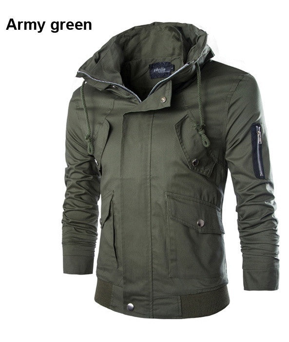 Fashion Design Men Outwear 2015 New Casual Delicate Zipper Stand Collar Men Jacket Slim Fit 5 Colors Men's Jacket Coat M-XXL