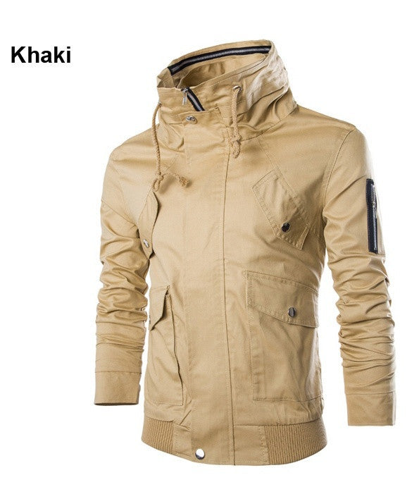 Fashion Design Men Outwear 2015 New Casual Delicate Zipper Stand Collar Men Jacket Slim Fit 5 Colors Men's Jacket Coat M-XXL