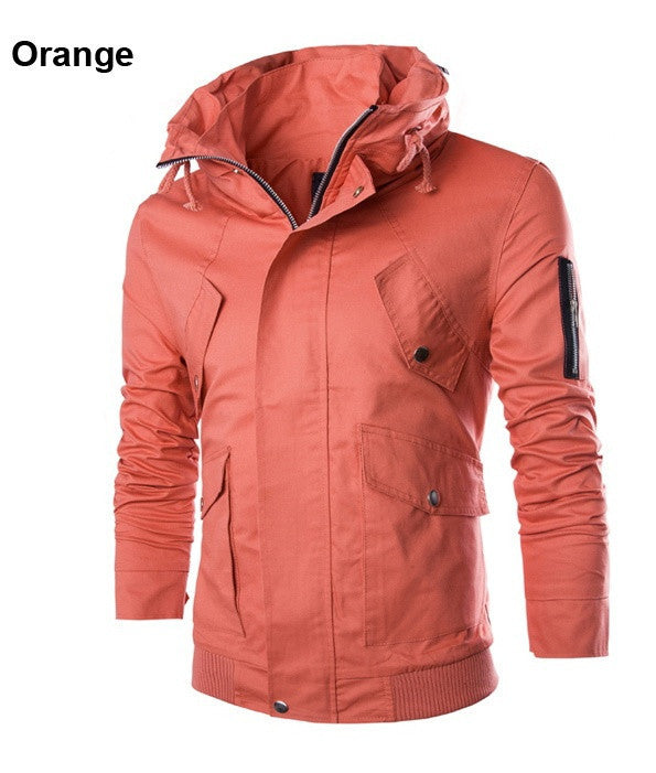 Fashion Design Men Outwear 2015 New Casual Delicate Zipper Stand Collar Men Jacket Slim Fit 5 Colors Men's Jacket Coat M-XXL