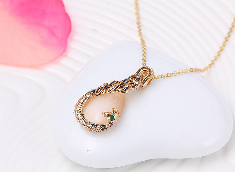 Crystal Peacock Jewellery Set